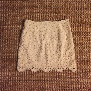 Cream Eyelet Skirt