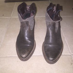 Leather Western Ankle Boots