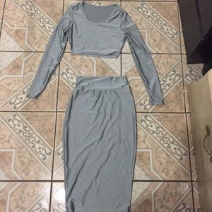 2 piece midi skirt set