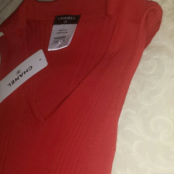 Brand New Chanel Collared Sleeveless V-Neck
