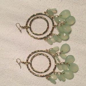 Dangle hoop earrings with jewels
