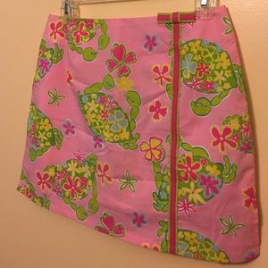 🌺Lilly Pulitzer Green & Pink Crab 🦀 flower Skort