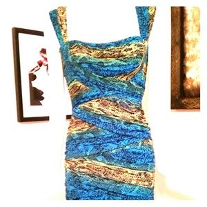 Bcbg Maxazria multi-colored reptile print dress