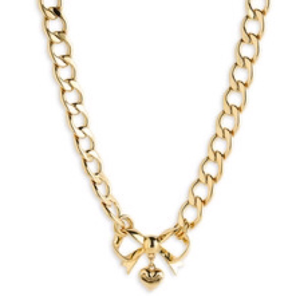 Juicy couture chunky gold bow necklace