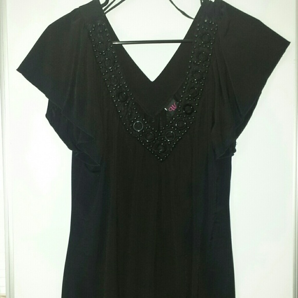 Black Embellished Dressy Top