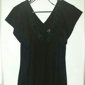 Black Embellished Dressy Top