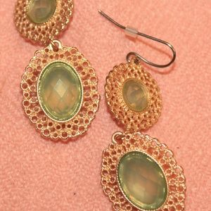 Mint and Gold Earrings