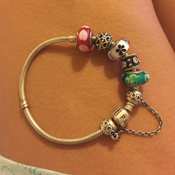 Pandora bracelet with charms