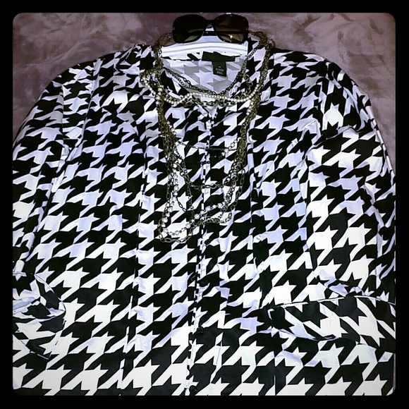 Lane Bryant Houndstooth Blouse