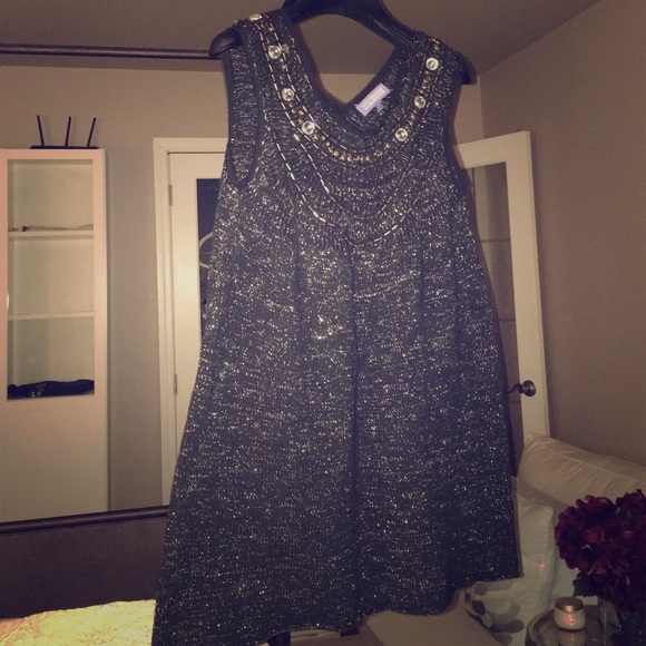 Vivian Tam Jeweled Sweater Tunic