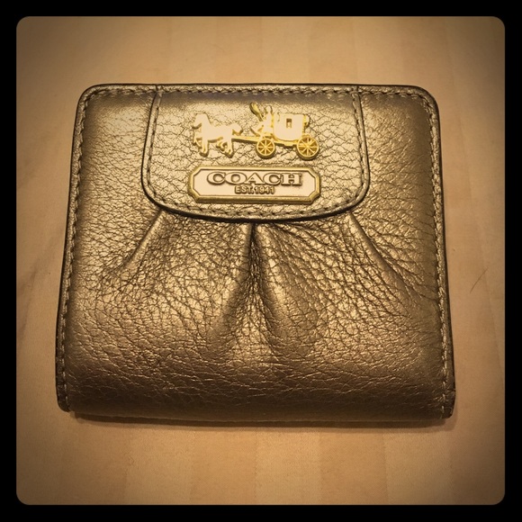 Coach Metallic Leather Bifold Wallet