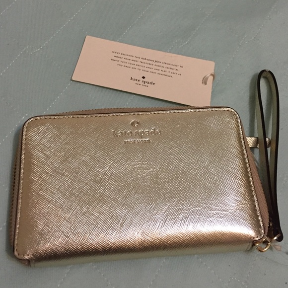 Kate Spade gold wallet zipper