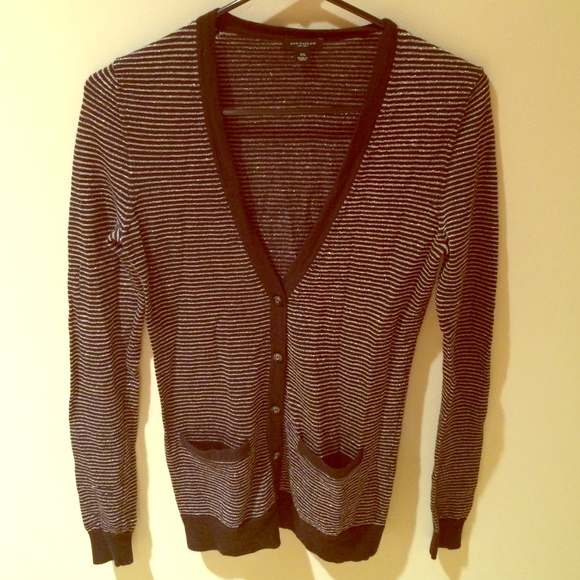 Women's XS black and metallic gold cardigan