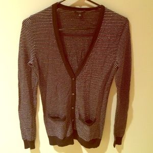 Women's XS black and metallic gold cardigan