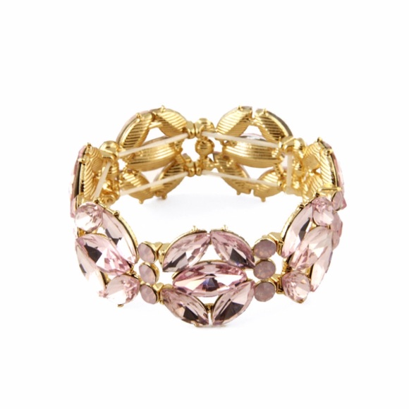 Handmade Rhinestone Crystal Flower Cuff