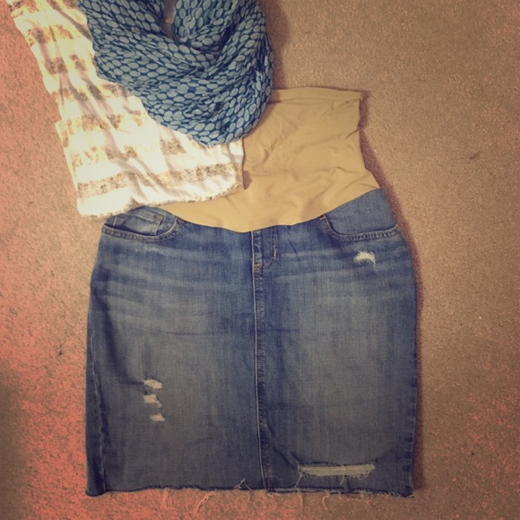 Distressed Jean Skirt