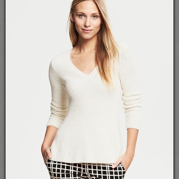 Banana Republic Sweaters - ⭐️ Banana Republic Cotton & Cashmere Cream Sweater