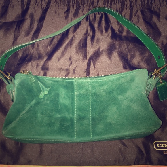 Coach Demi Bag in Emerald Green Suede