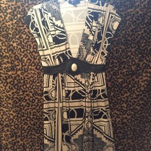 "Sky" brand mini dress, black & cream color
