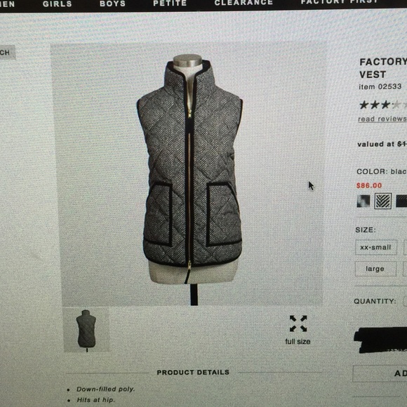 J.Crew factory vest sale $56