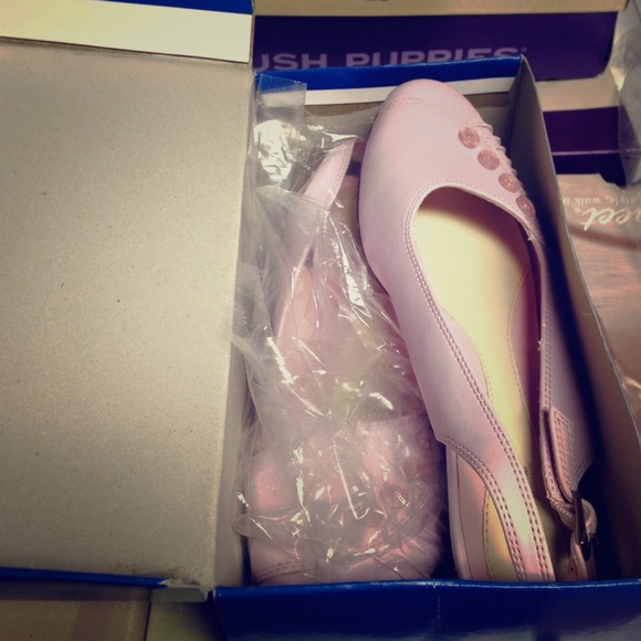 Pink Button Flats