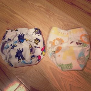 2 minky pocket cloth Diapers!
