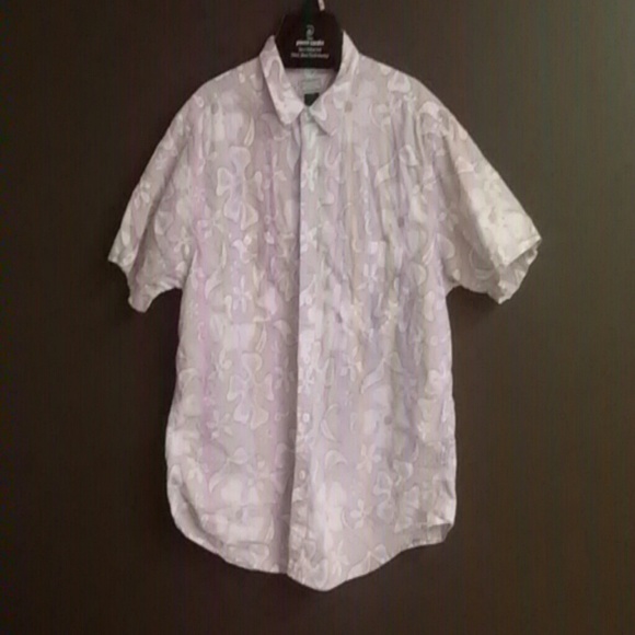 Pink flower print button up