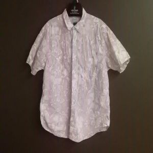 Pink flower print button up