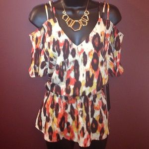 Leopard Peplum Top