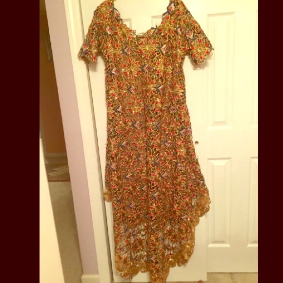 Sold "Sáhiba" Bronze Wire Embellished  Dress