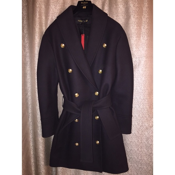 *SOLD* NEW BALMAIN X H&M Women's Wool Blend Coat - Picture 2 of 4
