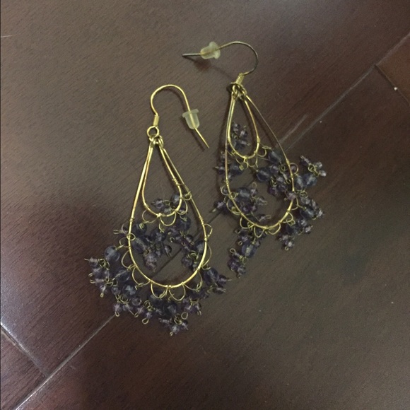 Gold/purple earings