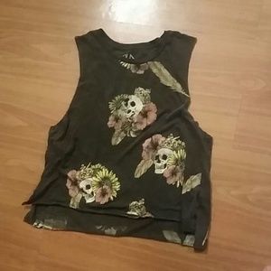 Chaser brand skulls and feathers tee