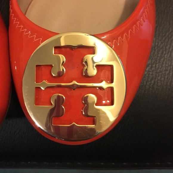 🚫SOLD🚫Tory Burch flats orange size 8.5 new with - Picture 4 of 4