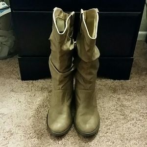 Mid calf light brown boots