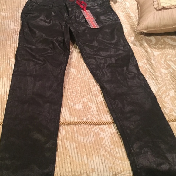 Black metallic jeans