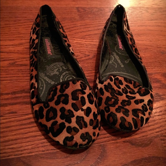 Cheetah flats worn once!