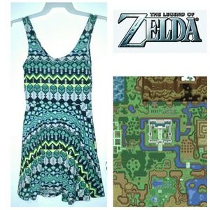 Legend of zelda map inspired skater dress