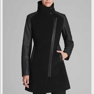 Marc New York asymmetrical front zip wool coat
