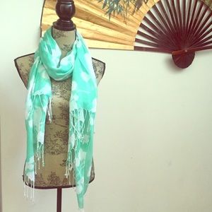Mint Green Floral Scarf