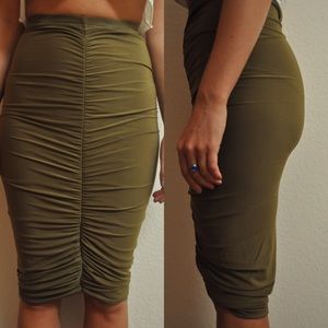 Missguided Skirts - Missguided Olive Midi Skirt Missguided Skirts - Missguided Olive Midi Skirt