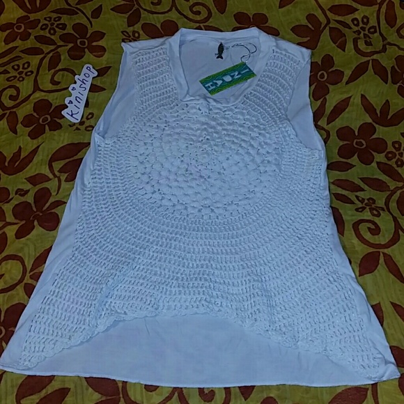 New indah sole crochet white tank top cover-up xs - Picture 2 of 4