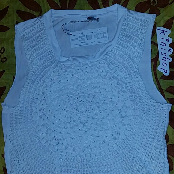 New indah sole crochet white tank top cover-up xs - Picture 4 of 4