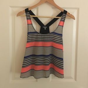 Striped crop tank top