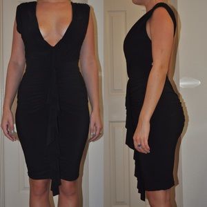 Hot Miami Styles Dresses - Hot Miami Styles Fitted Black Deep V Dress Hot Miami Styles Dresses - Hot Miami Styles Fitted Black Deep V Dress