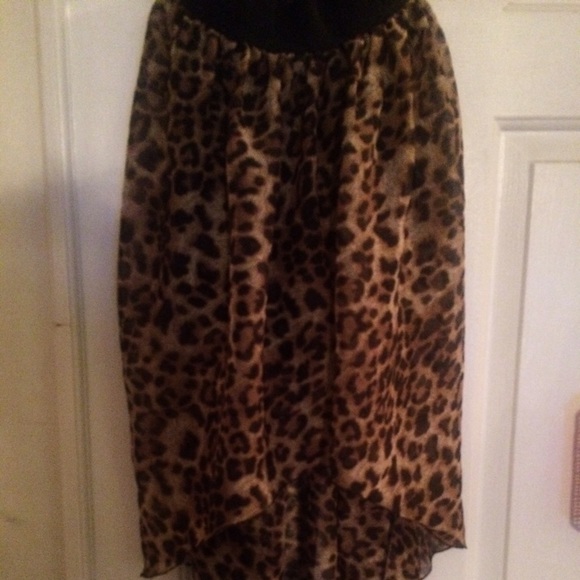 High low cheetah skirt