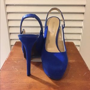 Suede Cobalt Blue Heels (7.5)