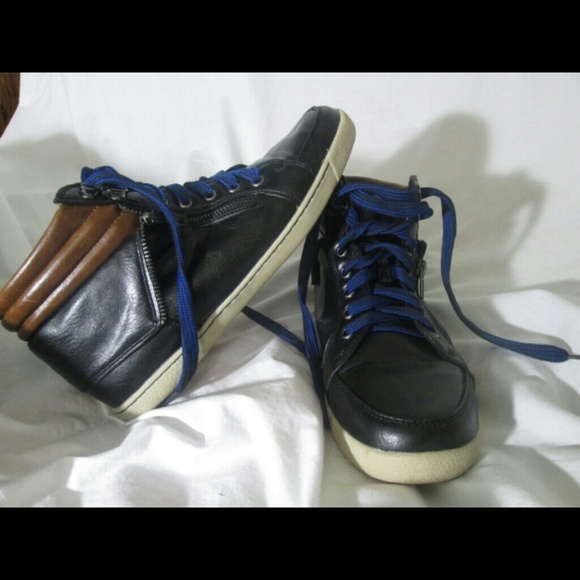 Faux leather black and Brown hightops