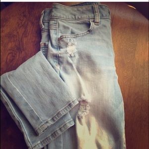 AE light high waist distressed skinny jeans
