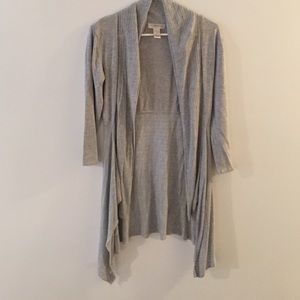 LONG GREY CARDIGAN.